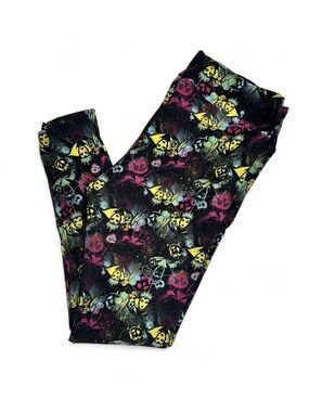 LuLaRoe Leggings Black Pink Yellow Evil Queen Villain Print Snow White Disney